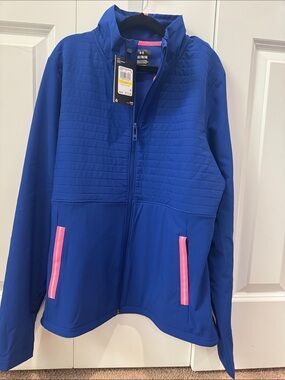 Under Armour Blue Ski Jacket with Pink Pocket Trim